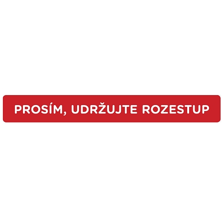 Podlahová značka PROSÍM, UDRŽUJTE ROZESTUP, 600mm × 75mm